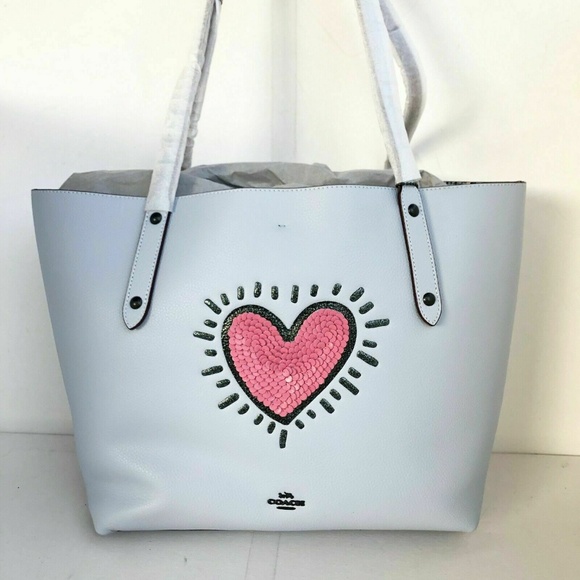 coach market tote ice pink